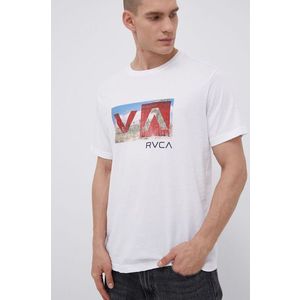 Bavlnené tričko RVCA čierna farba, s potlačou vyobraziť