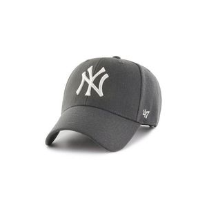 Čiapka 47brand MLB New York Yankees šedá farba, s nášivkou vyobraziť