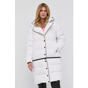 Páperová bunda Karl Lagerfeld dámska, biela farba, zimná vyobraziť