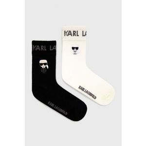 Kašmírové ponožky Karl Lagerfeld čierna farba vyobraziť