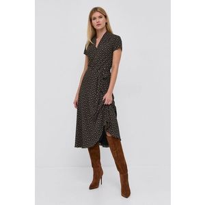 Šaty Lauren Ralph Lauren tmavomodrá farba, midi, áčkový strih vyobraziť
