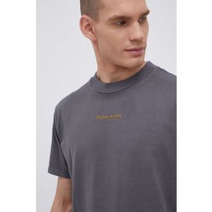 Bavlnené tričko Premium by Jack&Jones šedá farba, jednofarebné vyobraziť