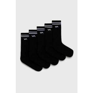 Ponožky RVCA (5-pack) pánske, čierna farba vyobraziť