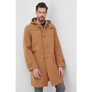 Vlnený kabát Polo Ralph Lauren béžová farba, prechodný vyobraziť