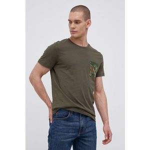 Bavlnené tričko Produkt by Jack & Jones zelená farba, vzorované vyobraziť