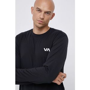 Tričko s dlhým rukávom RVCA pánske, čierna farba, s potlačou vyobraziť