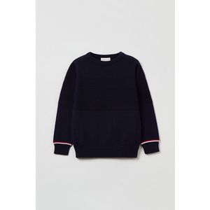 Detský bavlnený sveter OVS tmavomodrá farba, ľahký vyobraziť