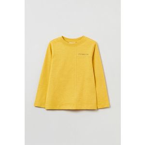 Detská bavlnená košeľa s dlhým rukávom OVS žltá farba, jednofarebná vyobraziť