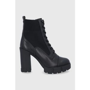 Členkové topánky Aldo dámske, čierna farba, na podpätku vyobraziť