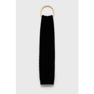 Bavlnený šál Jack & Jones čierna farba, jednofarebný vyobraziť