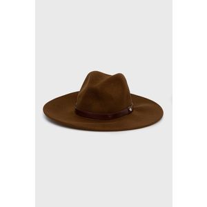 Vlnený klobúk Brixton hnedá farba, vlnený vyobraziť