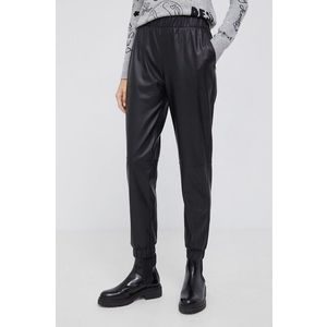 Nohavice Calvin Klein dámske, čierna farba, jogger, vysoký pás vyobraziť