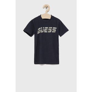 Detské tričko Guess tmavomodrá farba, s potlačou vyobraziť