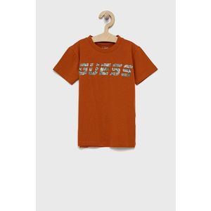 Detské tričko Guess oranžová farba, s potlačou vyobraziť