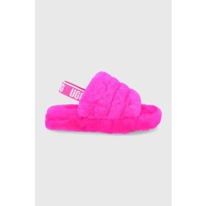 Detské vlnené papuče UGG ružová farba vyobraziť