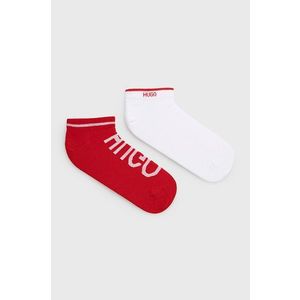 Ponožky Hugo (2-pack) pánske, červená farba vyobraziť