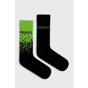 Ponožky Hugo (2-pack) pánske, čierna farba vyobraziť