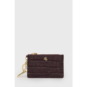 Kožená peňaženka Lauren Ralph Lauren dámska, bordová farba vyobraziť