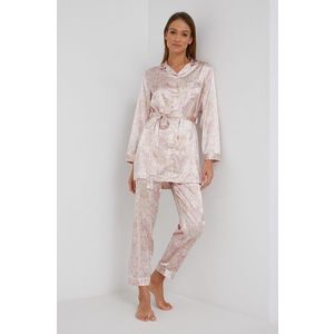 Pyžamo Answear Lab dámska, ružová farba, saténová vyobraziť