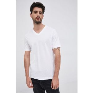 Bavlnené tričko s.Oliver biela farba, jednofarebné vyobraziť