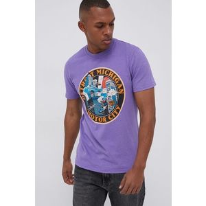 Tričko Superdry pánske, fialová farba, s potlačou vyobraziť