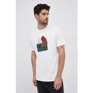 Bavlnené tričko United Colors of Benetton biela farba, s potlačou vyobraziť