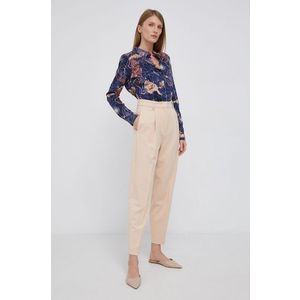 Nohavice Sisley dámske, priehľadná farba, široké, vysoký pás vyobraziť