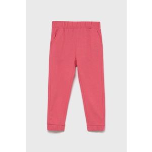 Detské bavlnené nohavice OVS ružová farba, jednofarebné vyobraziť