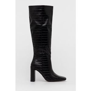 Členkové topánky Truffle Collection dámske, čierna farba, na podpätku vyobraziť