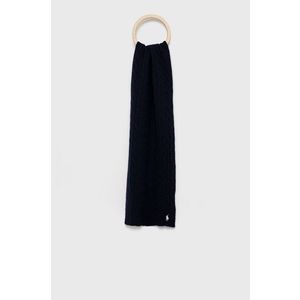 Vlnený šál Polo Ralph Lauren tmavomodrá farba, jednofarebný vyobraziť