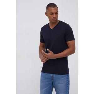 Bavlnené tričko Premium by Jack&Jones tmavomodrá farba, jednofarebné vyobraziť