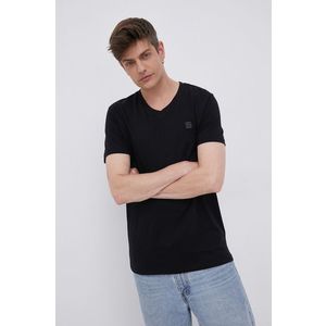 Bavlnené tričko Premium by Jack&Jones čierna farba, jednofarebné vyobraziť