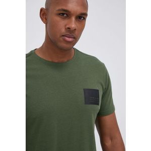 Bavlnené tričko Solid zelená farba, jednofarebné vyobraziť
