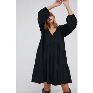 Bavlnené šaty Answear Lab čierna farba, mini, oversize vyobraziť