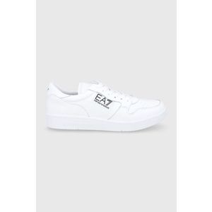 Topánky EA7 Emporio Armani biela farba, na plochom podpätku vyobraziť