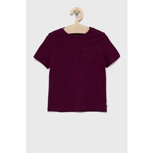 Detské bavlnené tričko GAP bordová farba, jednofarebné vyobraziť