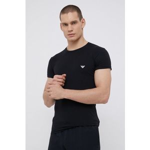 Tričko Emporio Armani Underwear pánske, čierna farba, s potlačou vyobraziť