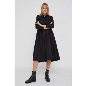 Šaty Answear Lab čierna farba, midi, áčkový strih vyobraziť