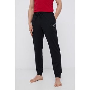 Pyžamové nohavice Emporio Armani Underwear pánske, čierna farba, s nášivkou vyobraziť