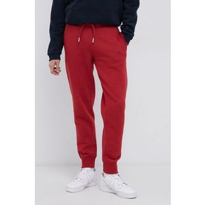 Nohavice Superdry pánske, červená farba, jednofarebné vyobraziť