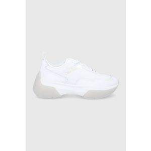 Kožená obuv Calvin Klein biela farba, na platforme vyobraziť