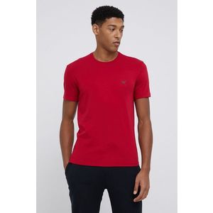 Tričko Emporio Armani Underwear pánske, červená farba, s potlačou vyobraziť