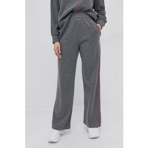 Vlnené nohavice MAX&Co. dámske, šedá farba, široké, vysoký pás vyobraziť