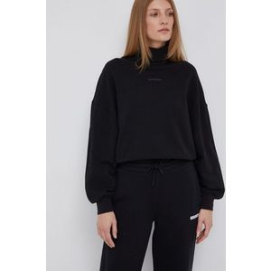 Bavlnená mikina Calvin Klein Jeans dámska, čierna farba, jednofarebná vyobraziť