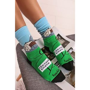 Modro-zelené ponožky Teryho chata vyobraziť