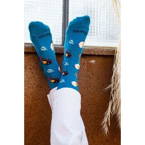Modré vzorované ponožky Sýkorky vyobraziť