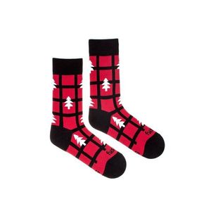 Čierno-červené vzorované ponožky Stromec červený vyobraziť