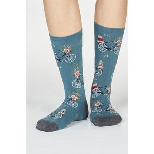 Modrozelené vzorované ponožky Helen Bike vyobraziť