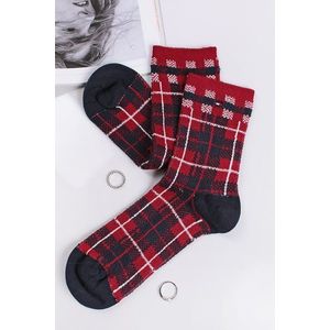 Modro-červené kárované členkové ponožky Disruptive Check vyobraziť