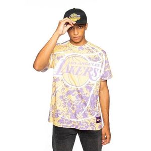 T-shirt Mitchell & Ness Los Angeles Lakers Jumbotron Submimated Tee light gold - L vyobraziť